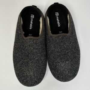 Mahabis Classic Wool Grey Slippers Women's Size EU 39 US 8